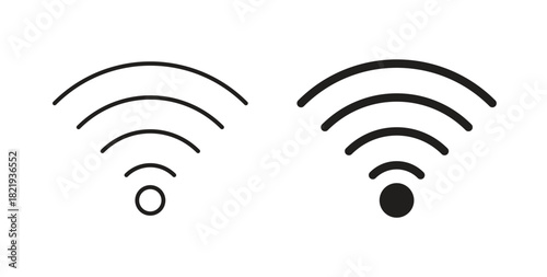 Signals icon flat vector illustration. Black Thin Line Icon Emblem Concept