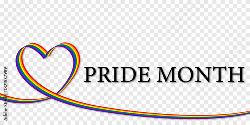 LGBT rainbow flag in heart shaped