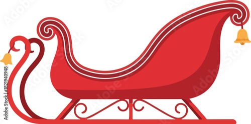  Festive Sleigh and Bells: A vibrant red sleigh, adorned with delicate scrolls and ringing bells, sets the scene for holiday cheer and festive adventures.