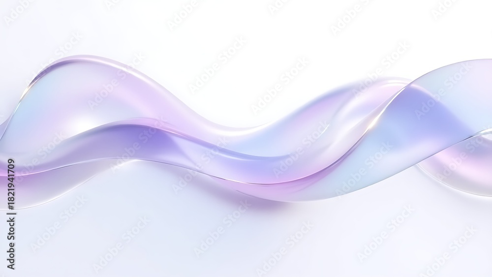 Obraz premium Abstract Iridescent Glass Background: Flowing Wave Forms with Holographic Light Effects