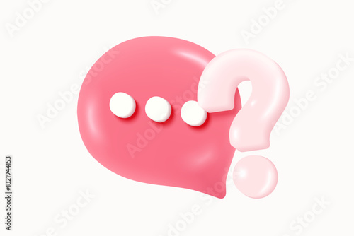 3d question answer sign or problem icon. speak bubbles question mark sign or ask FAQ and QA answer solution information. 3d answer speech bubbles icon vector render illustration