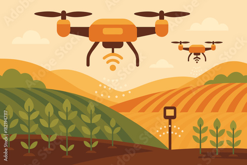Text marks smart icon drones no agricultural farming vector labels negative fields
