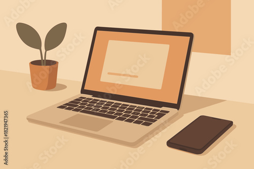 Icon workspace text style minimal modern no compact vector smartphone digital