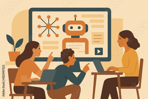 No speech vector simple ai captions minimal education icon punctuation students style