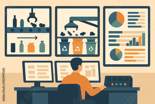 Any marks vector icon illustration smart text style recycling modern automation no