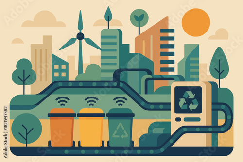 Typography speech city smart vector futuristic emojis icon eco no labels any