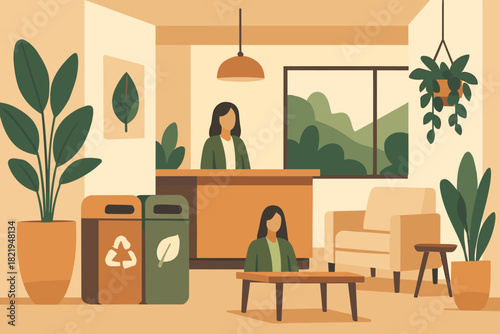 Icon marks friendly text hotel no clean modern eco bubbles geometric vector