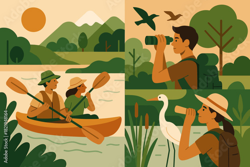 Eco any tourism modern characters letters speech friendly icon layout vector text