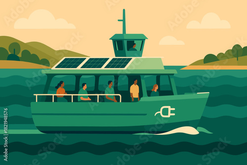 No style flat electric solar icon powered warm numbers vector typography full