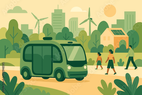 No shuttle through icon green illustration vector autonomous letters captions labels negative