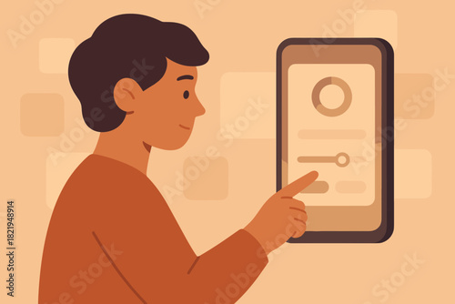 Vector digital interface modern wellbeing icon geometric no full minimal concept text