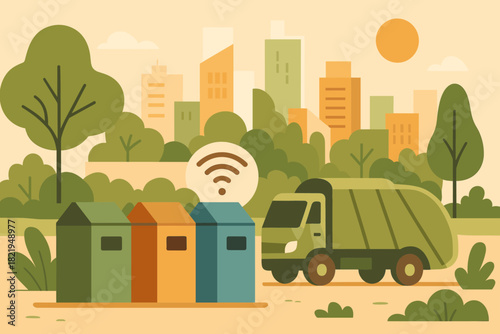 Urban system vector characters icon no typography eco full letters city punctuation