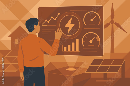 Style illustration no bubbles person energy negative interface vector typography speech icon