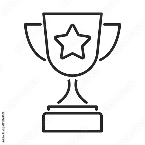 Winner trophy cup line icon