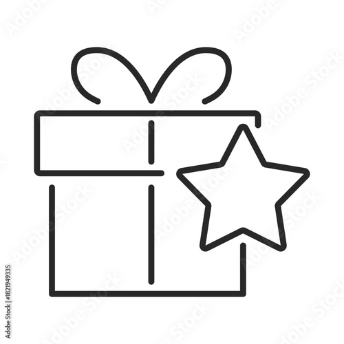 Bonus gift box line icon