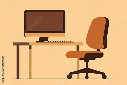 Captions minimalist labels letters clean monitor vector full icon setup no workspace