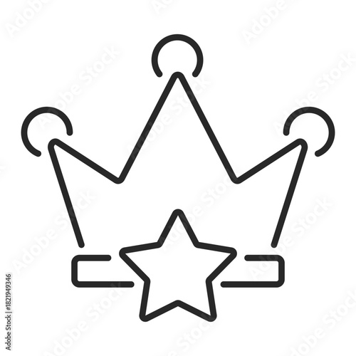 Winner trophy crown line icon