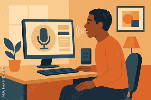 Style workspace no tech chinese interface vector icon accessibility numbers labels composition