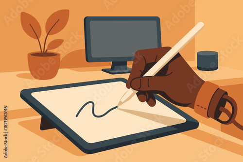 Icon flat vector enabled tech marks accessibility tablet chinese speech no modern