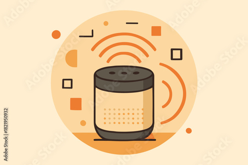 Vector tech sound elements icon letters no gadgets negative minimal speech text