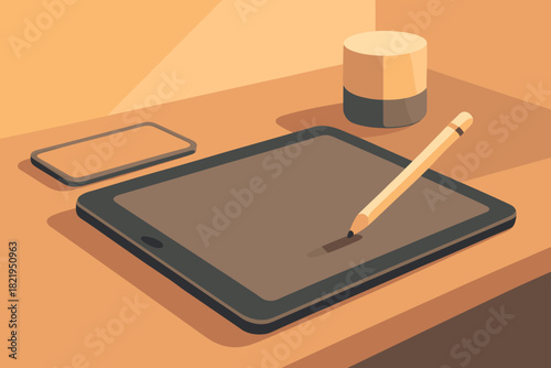 Geometry workspace resting icon pen any tech full labels no numbers vector