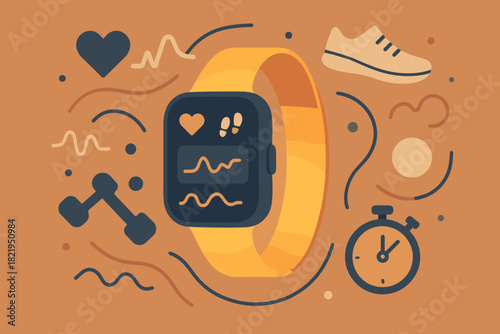 No numbers vector gadgets cohesive minimal marks warm text any labels tech