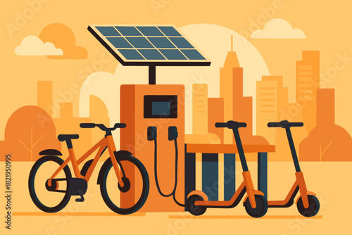 Modern letters no any minimal solar powered vector labels scooters icon numbers