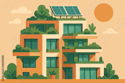 Speech rooftop no typography labels eco icon solar vector letters architecture modern