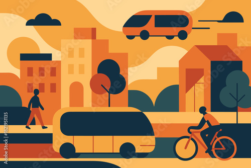 Ecosystem cyrillic icon walking bubbles no future letters minimal cohesive mobility emojis