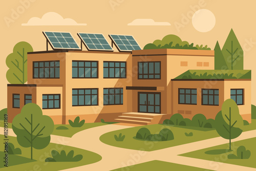 Modern vector emojis style roof labels school eco any illustration negative no