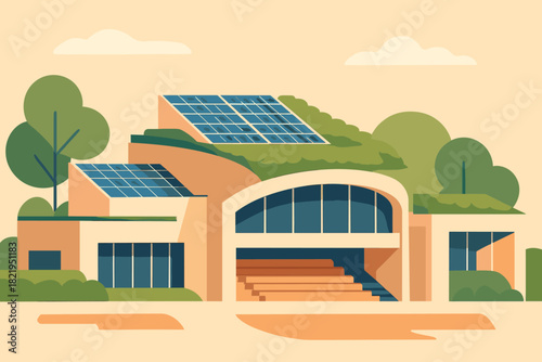 Sports eco characters text punctuation colors minimal panels geometric vector conscious no