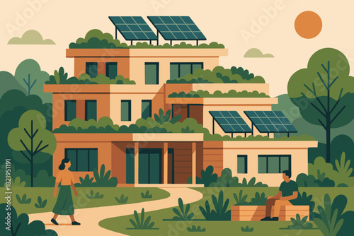 Community flat emojis no vector icon text architecture numbers energy modern sustainable