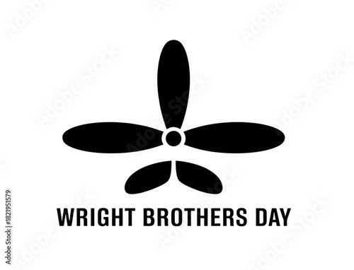 A stylized silhouette of a propeller commemorates Wright Brothers Day, celebrating aviation pioneers and their groundbreaking achievements in flight.