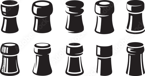 Collection of Silhouette Spice Grinder and Shaker Icons salt shaker pepper shaker