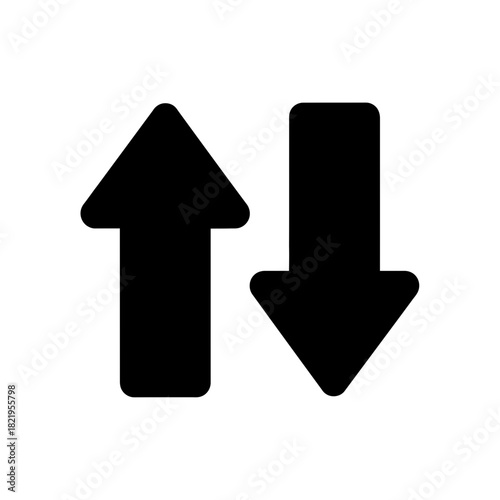 Dual arrow pointing up and down symbolizing choices, vertical movement, and balanced directional options