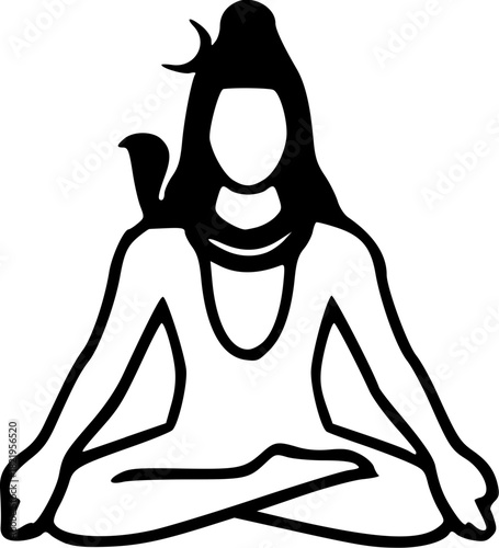 Unique Lord Shiva Black Vector Silhouettes