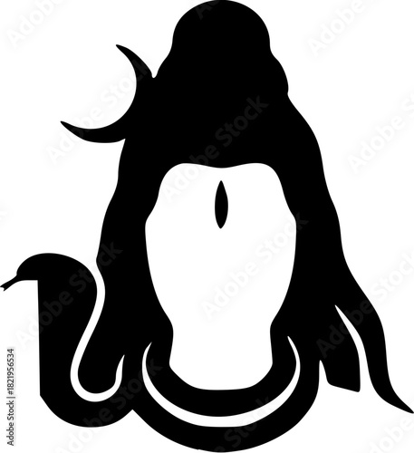 Unique Lord Shiva Black Vector Silhouettes