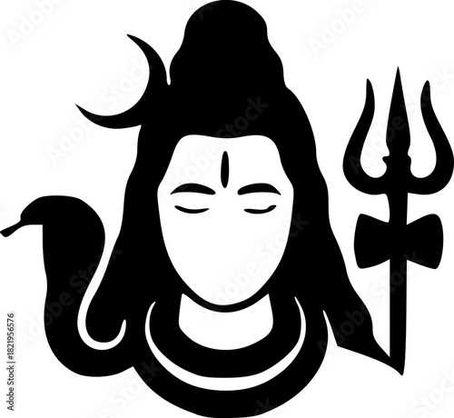 Unique Lord Shiva Black Vector Silhouettes