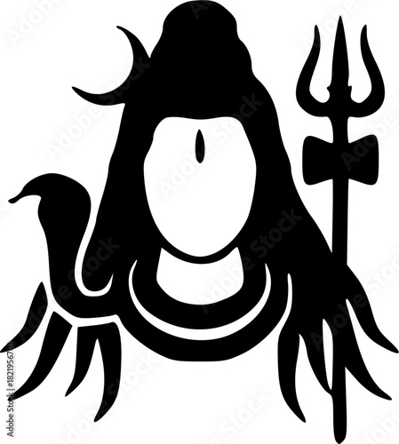 Unique Lord Shiva Black Vector Silhouettes