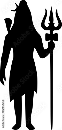 Unique Lord Shiva Black Vector Silhouettes