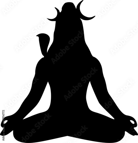 Unique Lord Shiva Black Vector Silhouettes