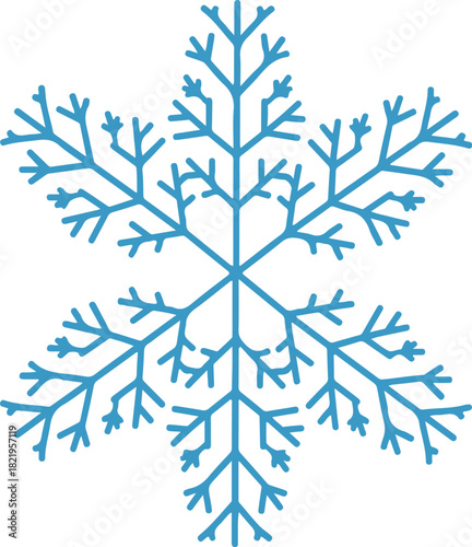 Frozen Symmetry: A pristine snowflake, a delicate emblem of winter's art, exhibits its iconic six-fold symmetry with intricate detail, captured against the cold, clean background.