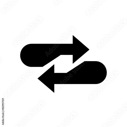 Two looping arrows representing sync, repeat, refresh actions and modern UI interaction concepts