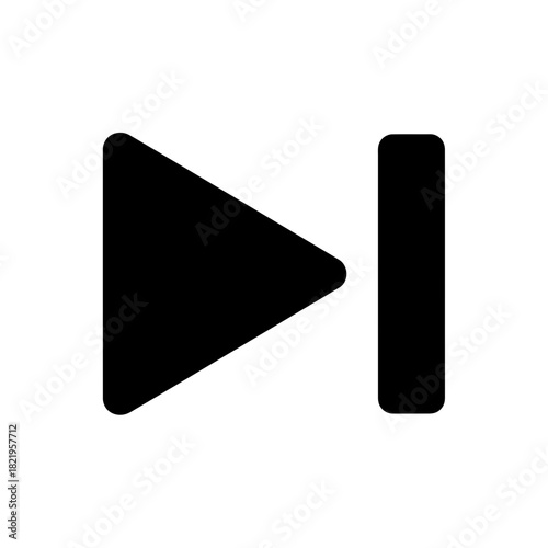 Simple triangular play arrow button representing video start, media control and digital playback icons