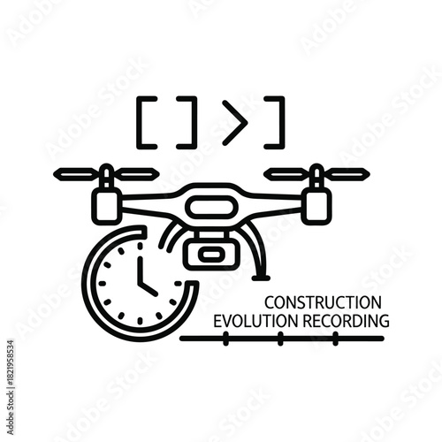 Drone surveillance and data recording for construction evolution