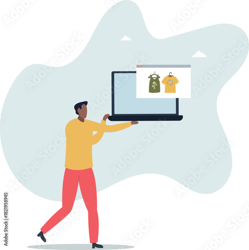 Conscious consumption, slow fashion and responsible shopping concept.life and employment of people.