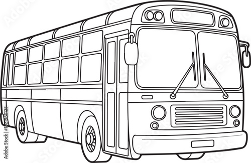 old bus isolated on white