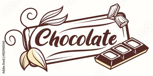 Chocolate Logo Design – Premium Cocoa Branding Emblem, Sweet Dessert Symbol, Candy Brand Icon, Chocolate Bar Badge, Gourmet Confectionery Logo Template for Packaging and Branding