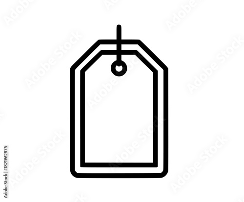 Elegant Black White Price Tag Icon Bold Outline Tag Line | Clean, isolated vector art for creative projects.