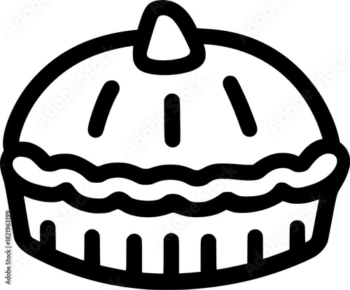 classic pie crust filling ready pumpkin pie baking | Clean, isolated vector art for creative projects.